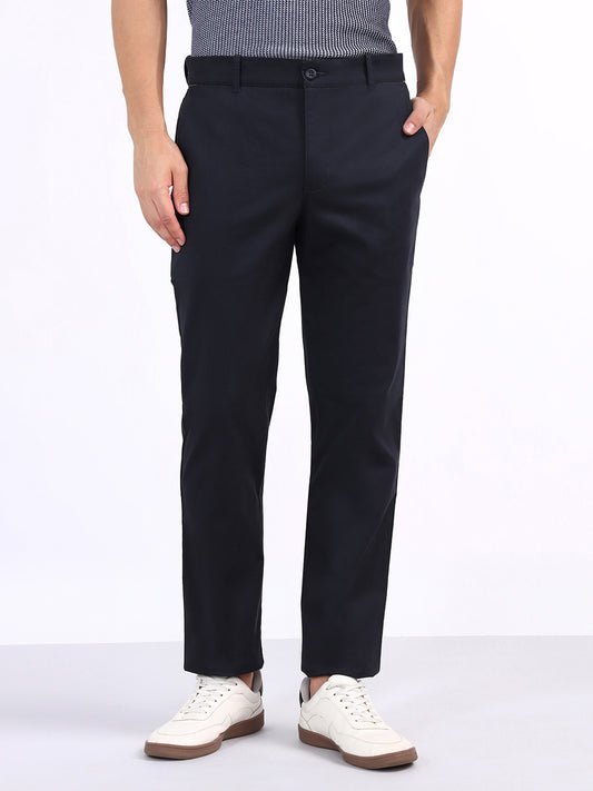 Iconic Men Blue Regular Fit Solid Trouser