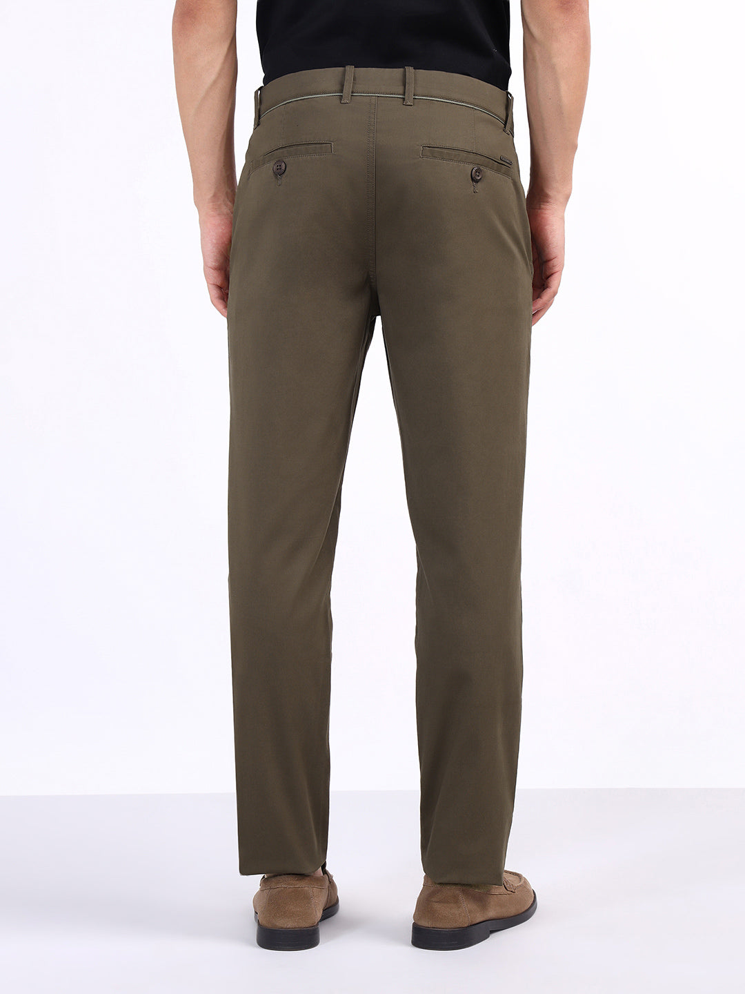 Iconic Men Green Regular Fit Solid Trouser