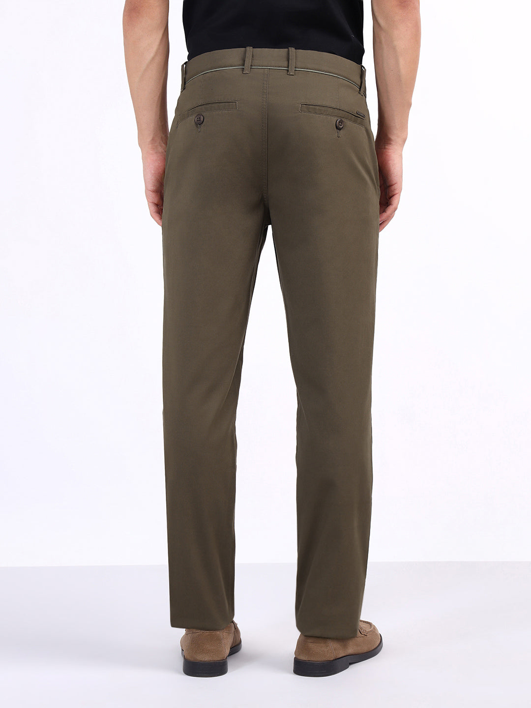 Iconic Men Green Regular Fit Solid Trouser