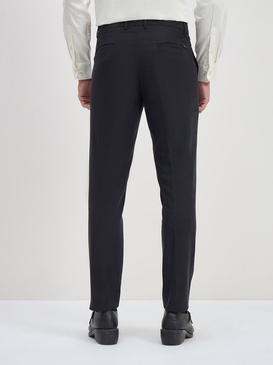 ICONIC Men Black Regular Fit Trouser