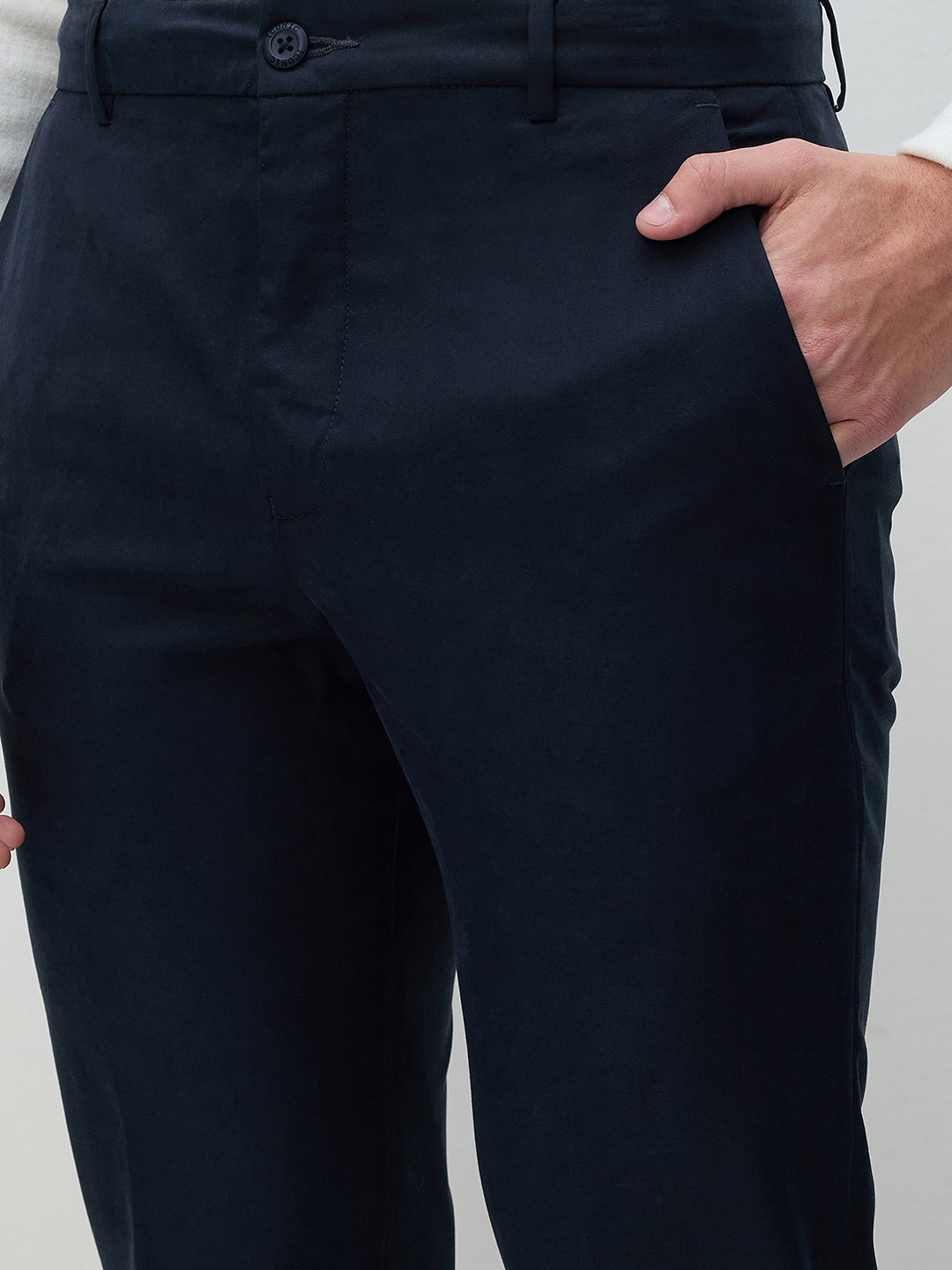 ICONIC Men Blue Regular Fit Flat Front Trouser