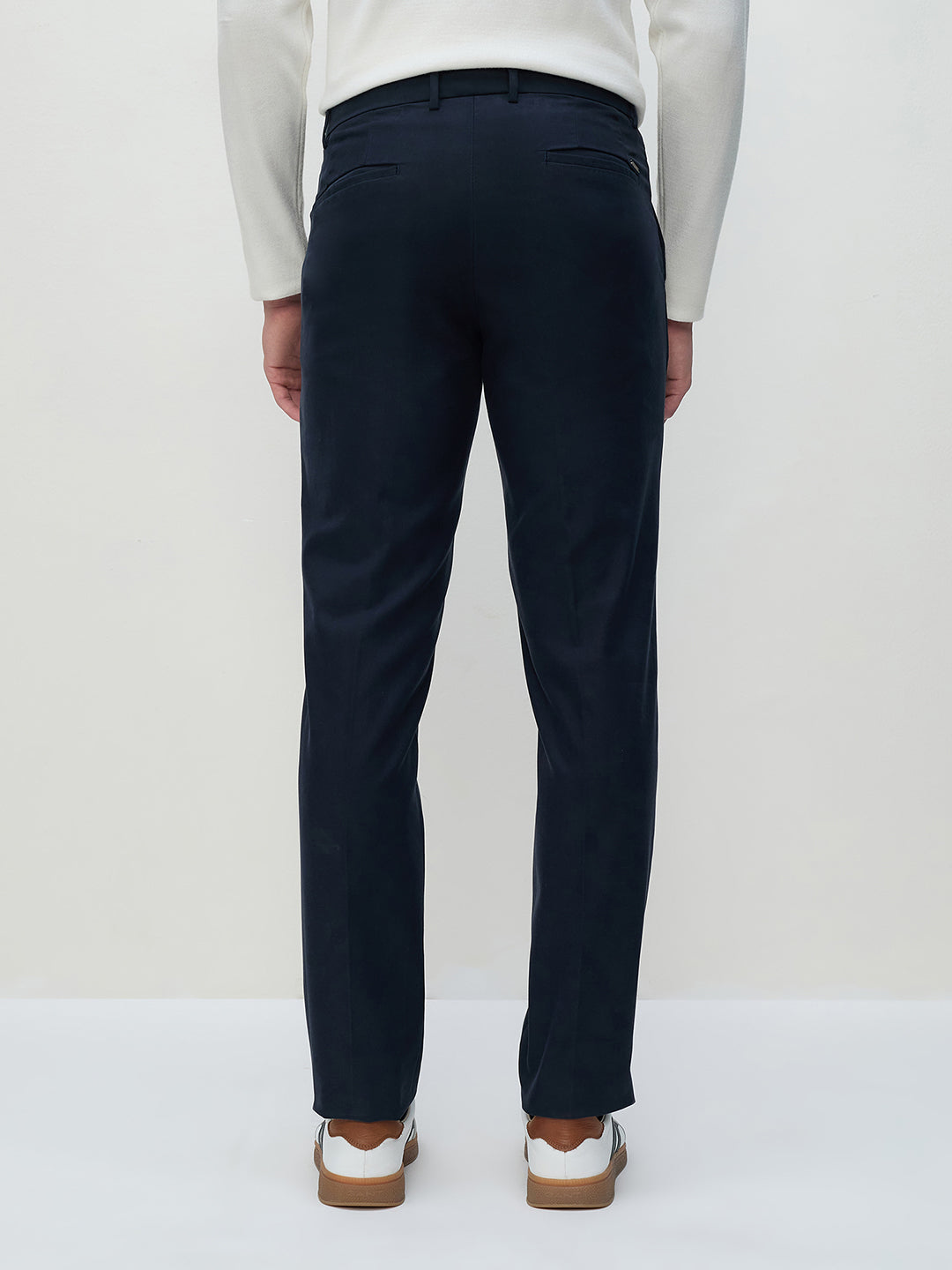 ICONIC Men Blue Regular Fit Flat Front Trouser