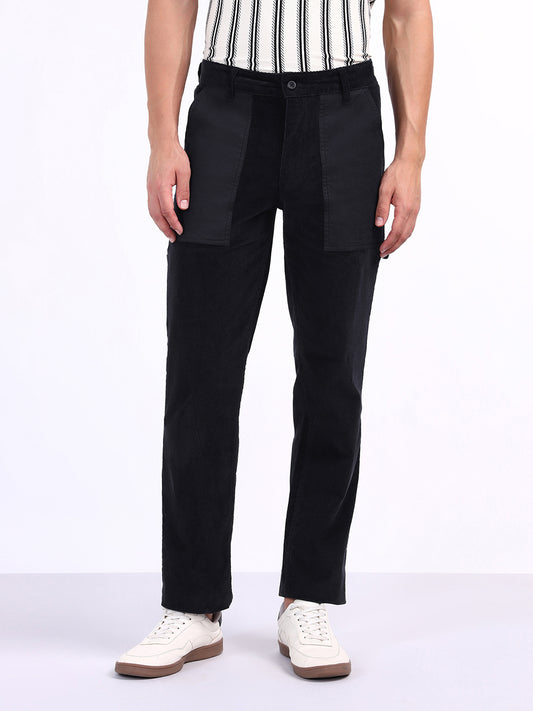 Iconic Men Blue Regular Fit Solid Trouser