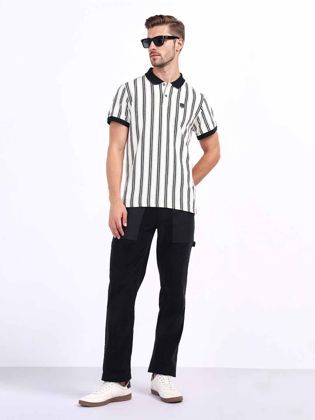 Iconic Men Blue Regular Fit Solid Trouser