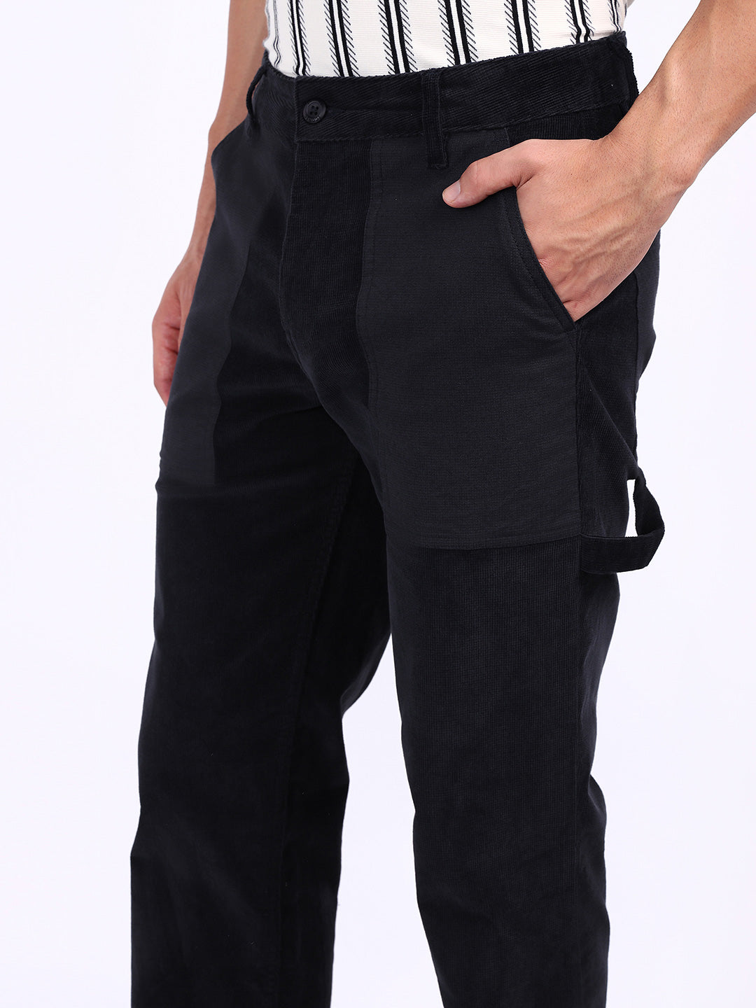 Iconic Men Blue Regular Fit Solid Trouser