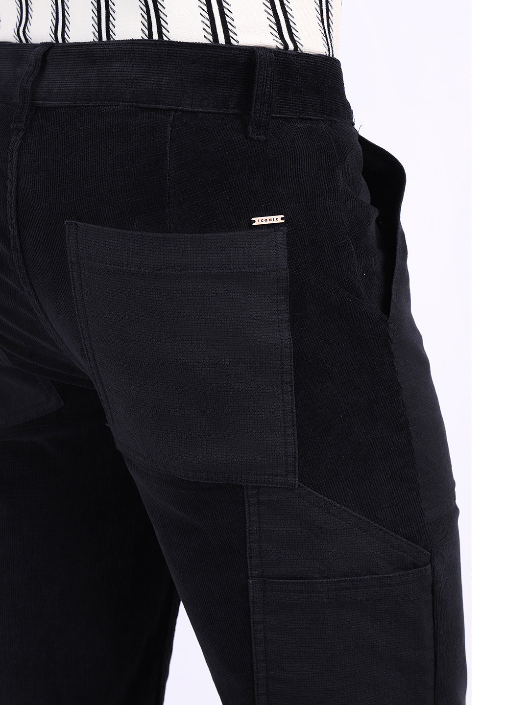 Iconic Men Blue Regular Fit Solid Trouser