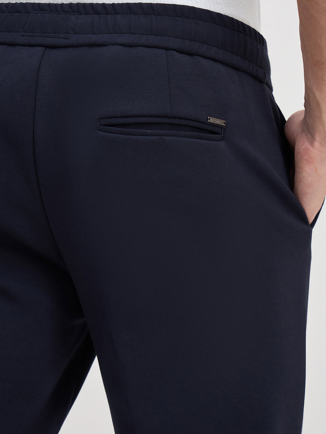 ICONIC Men Navy Blue Regular Fit Trouser