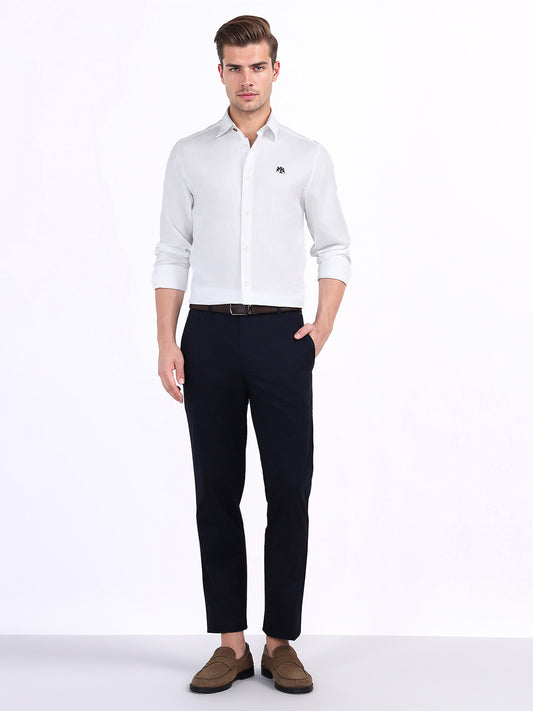 Iconic Men White Textured Collar Shirt