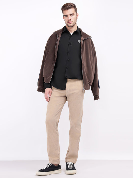 Iconic Men Black Solid Collar Shirt