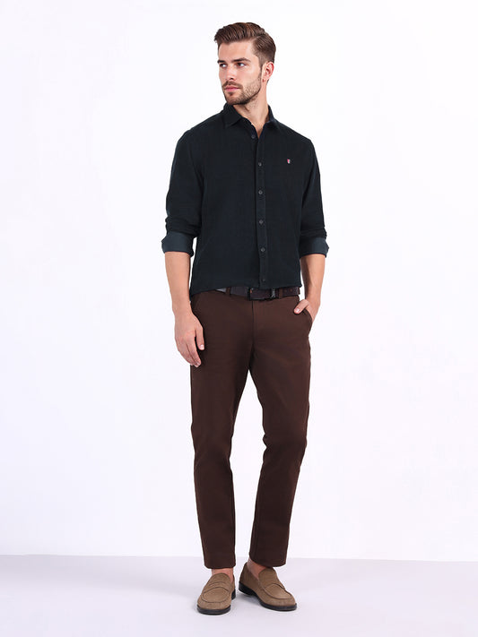 Iconic Men Blue Solid Collar Shirt