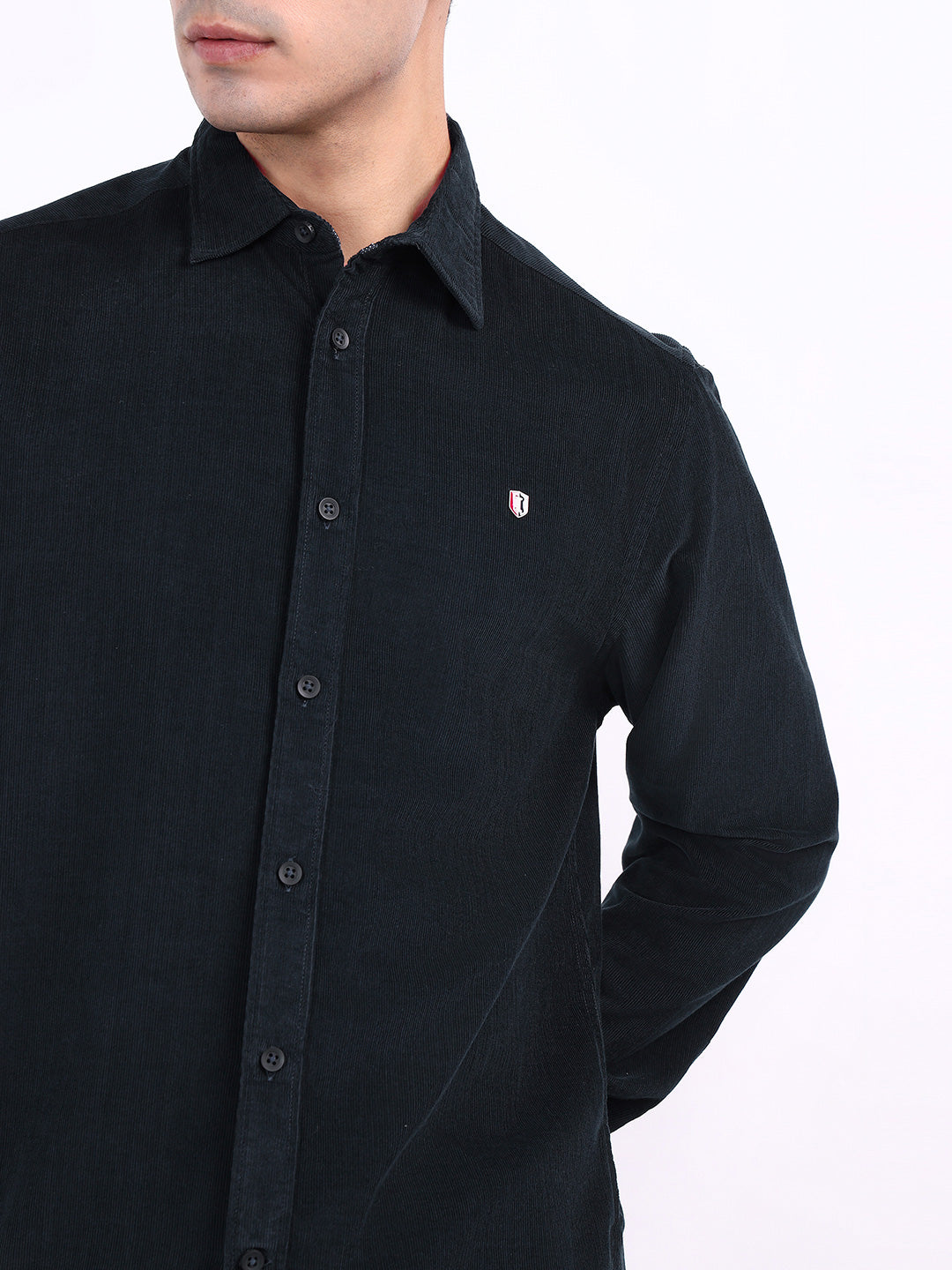 Iconic Men Blue Solid Collar Shirt