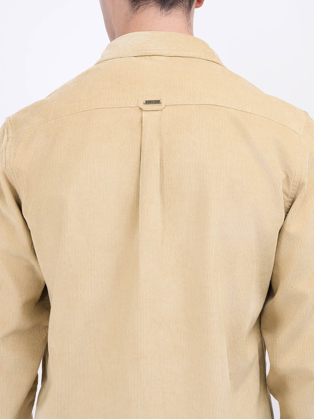 Iconic Men Beige Solid Collar Shirt