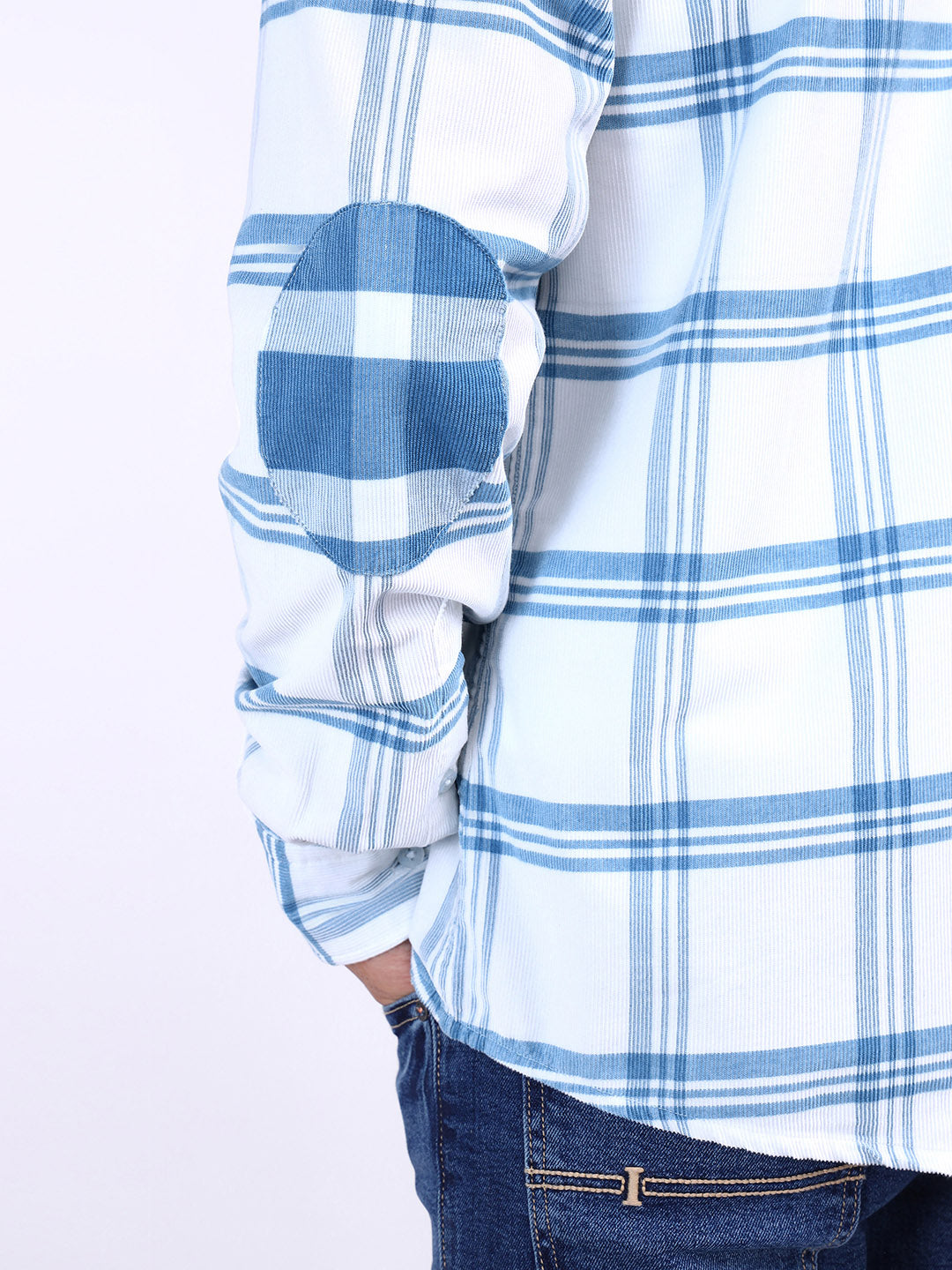 Iconic Men White Checks Collar Shirt