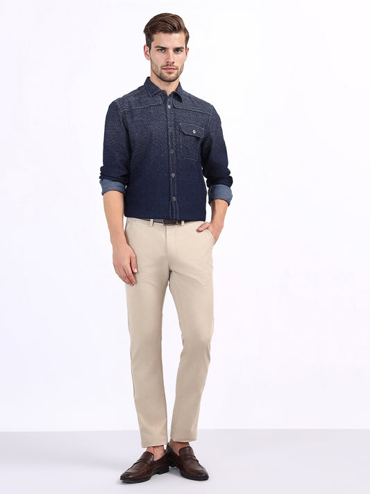 Iconic Men Blue Printed Collar Shirt