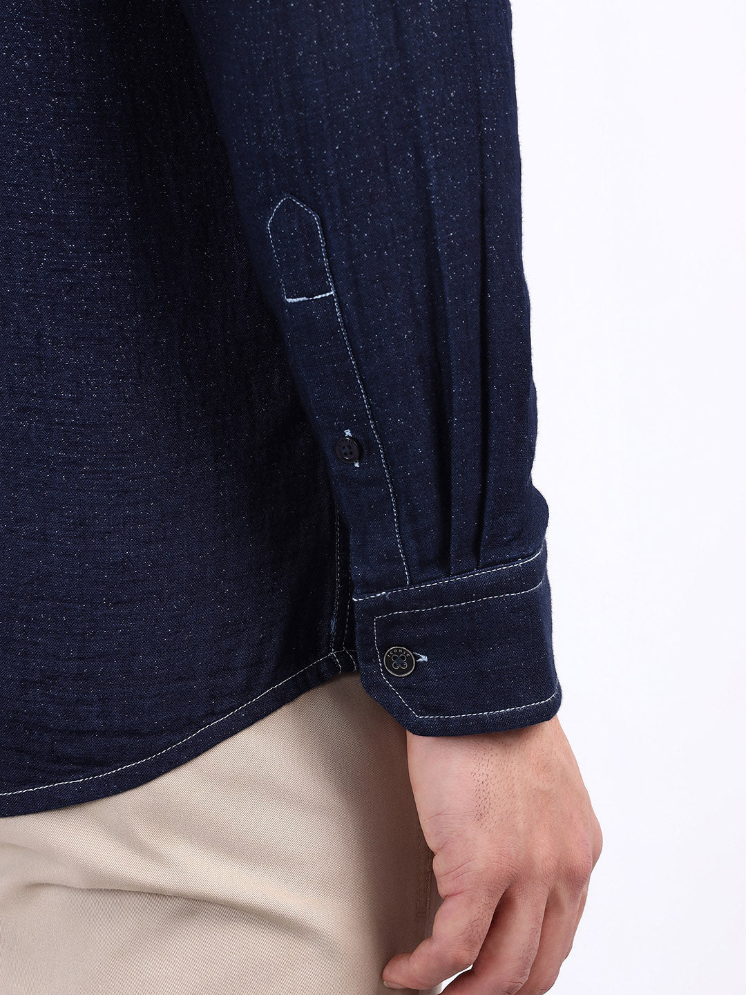 Iconic Men Blue Printed Collar Shirt