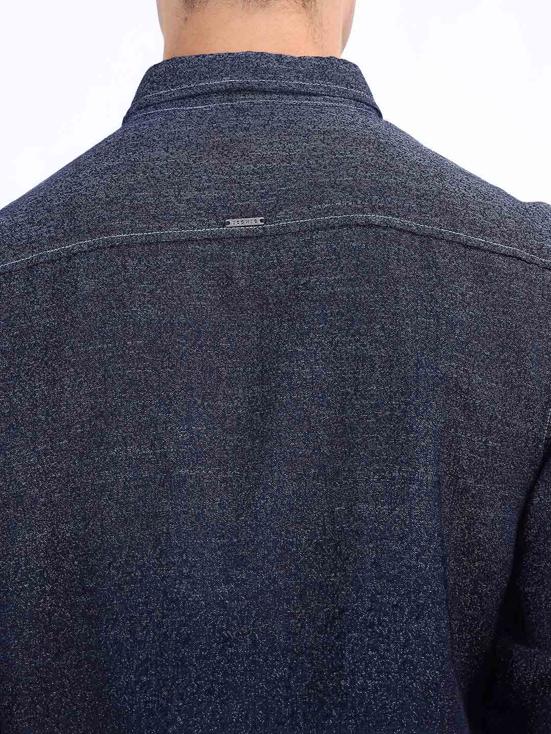 Iconic Men Blue Printed Collar Shirt