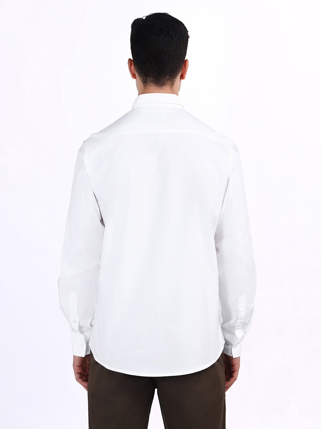 Iconic Men White Solid Collar Shirt