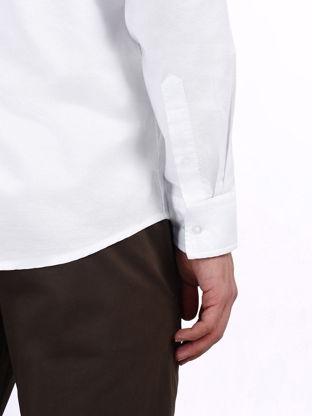 Iconic Men White Solid Collar Shirt