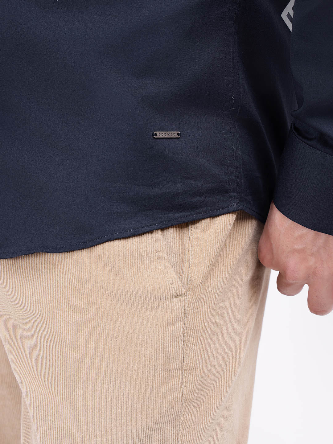 Iconic Men Blue Solid Collar Shirt