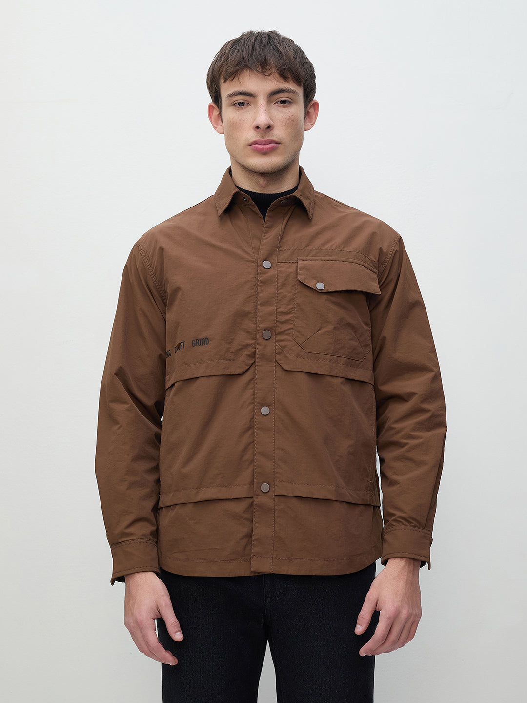 ICONIC Men Brown Relaxed Fit Shirt