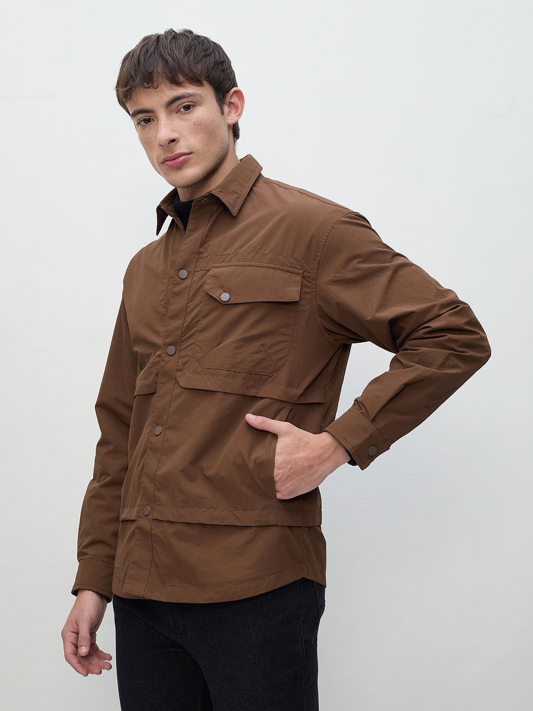 ICONIC Men Brown Relaxed Fit Shirt
