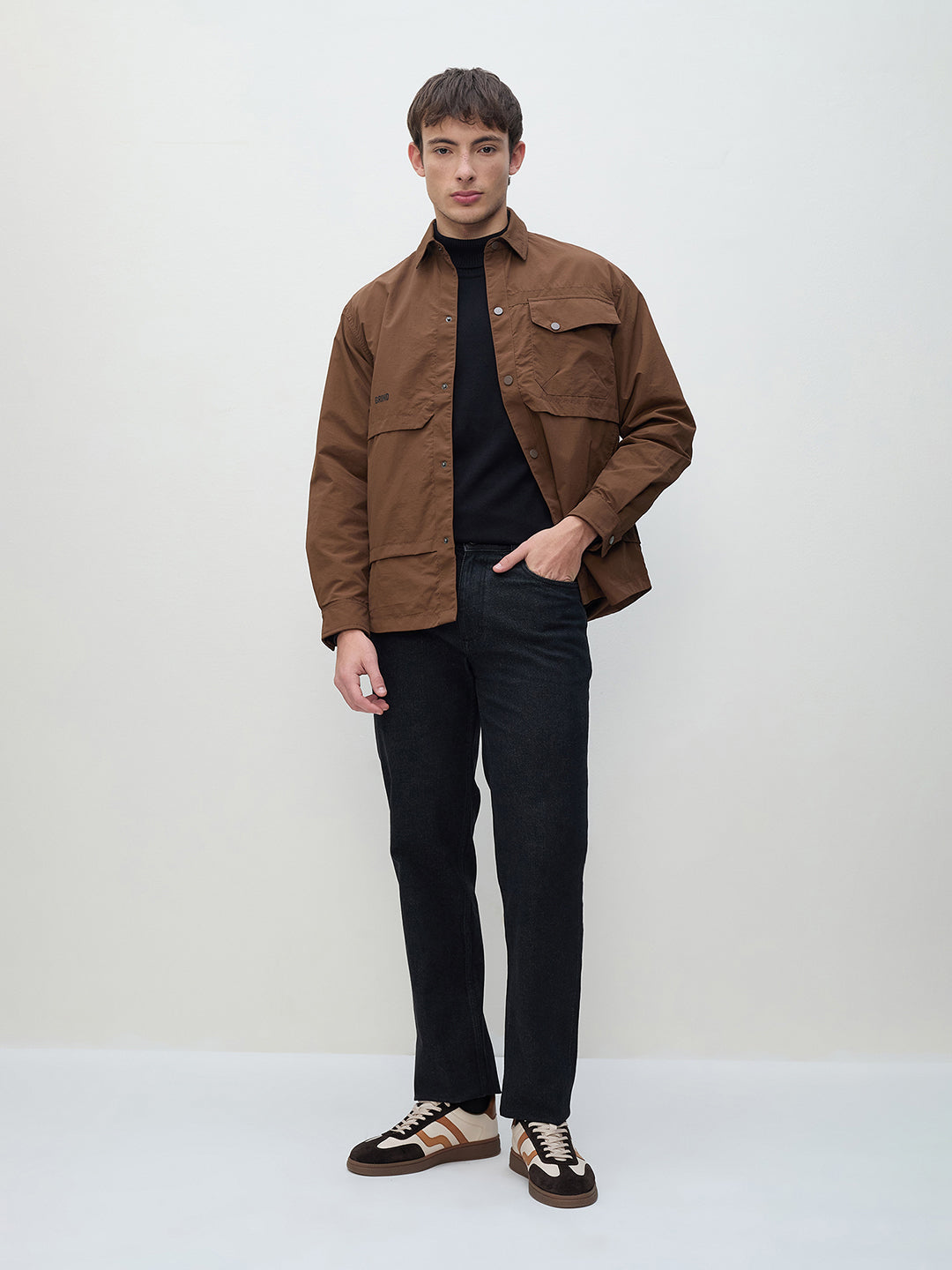 ICONIC Men Brown Relaxed Fit Shirt