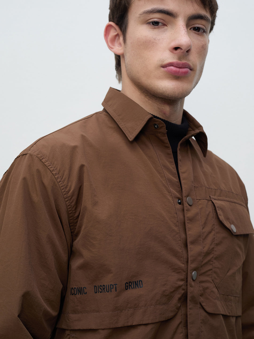ICONIC Men Brown Relaxed Fit Shirt