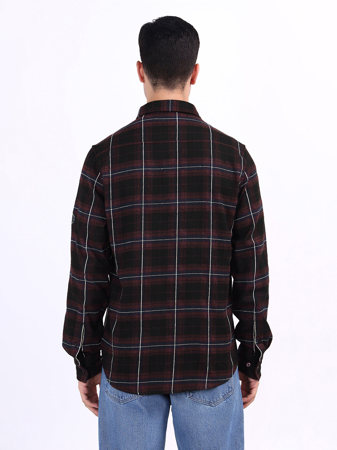 Iconic Men Red Solid Collar Shirt