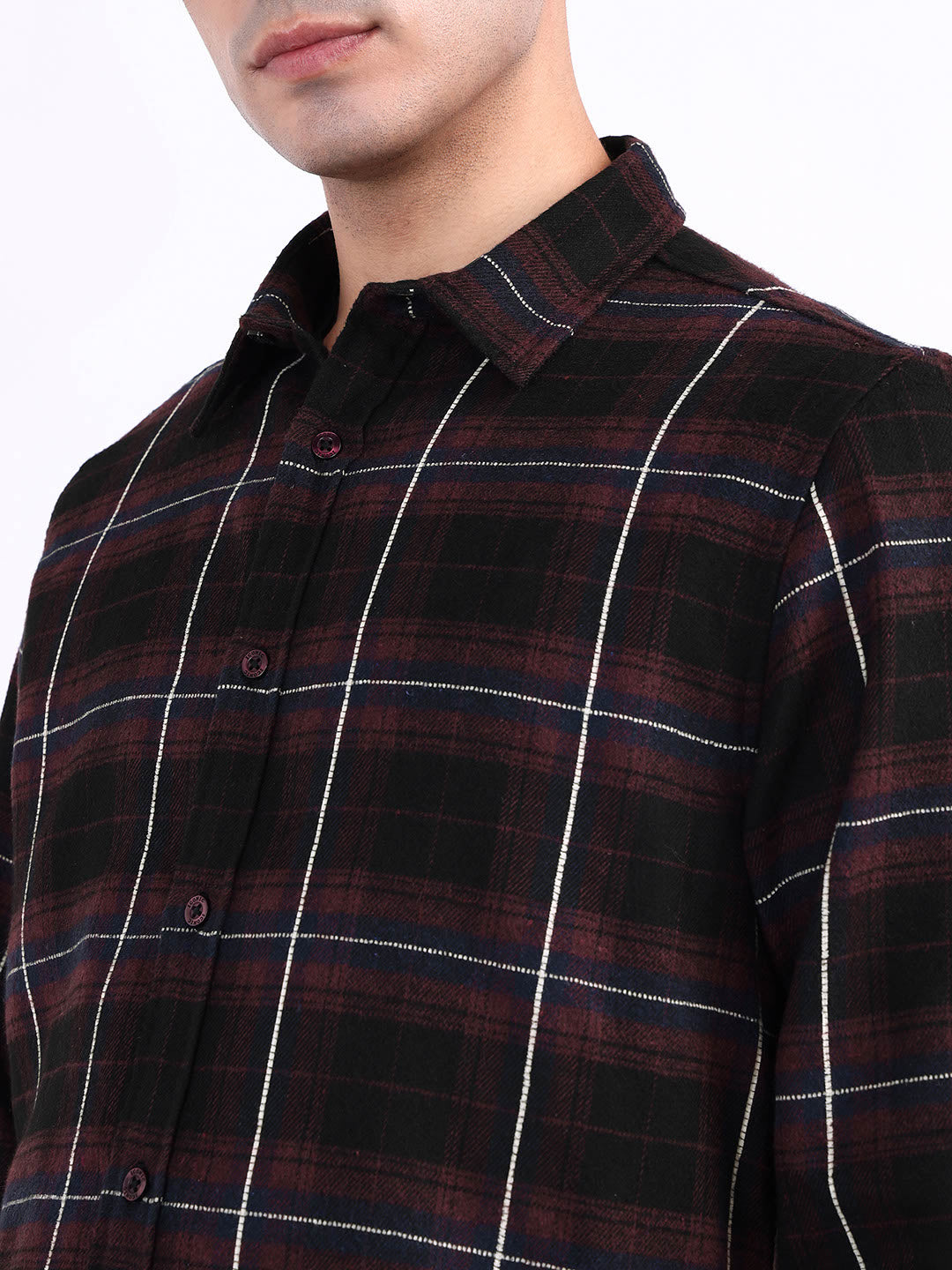 Iconic Men Red Solid Collar Shirt