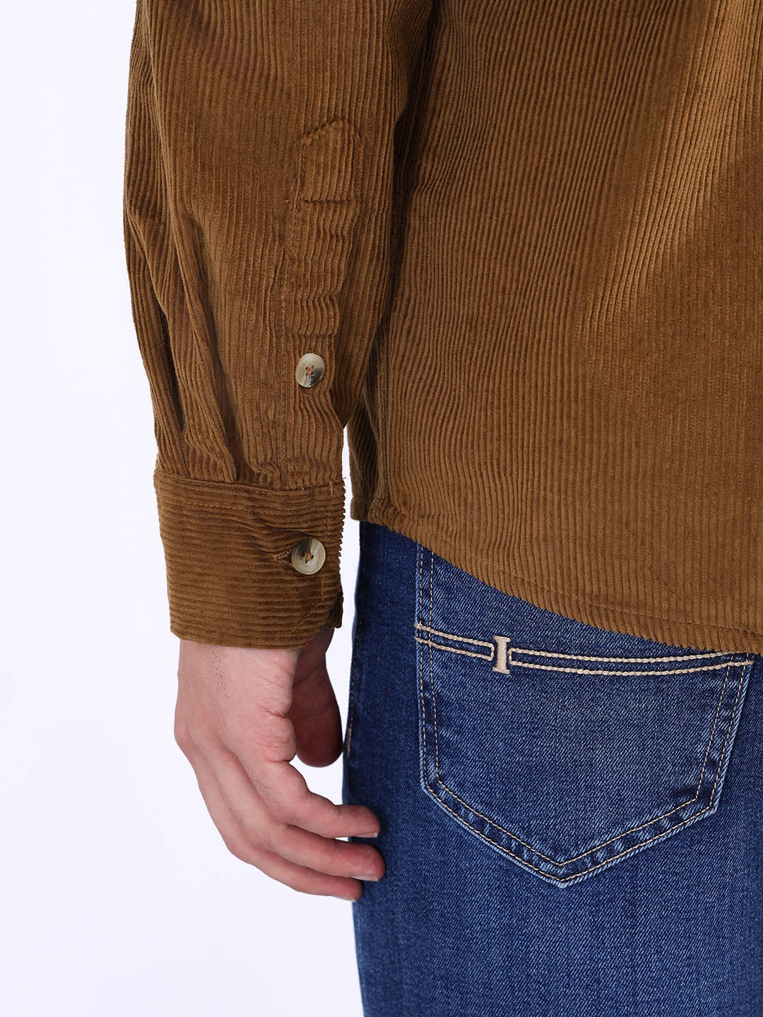 Iconic Men Brown Solid Collar Shirt