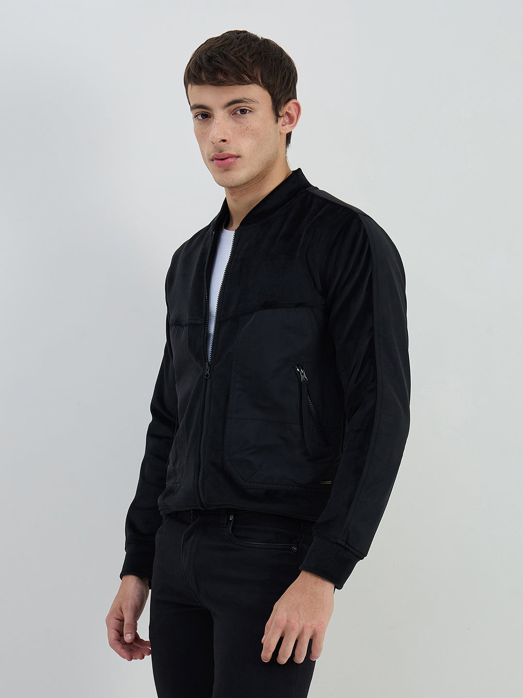 Iconic Men Black Solid Crew Neck Sweatshirt