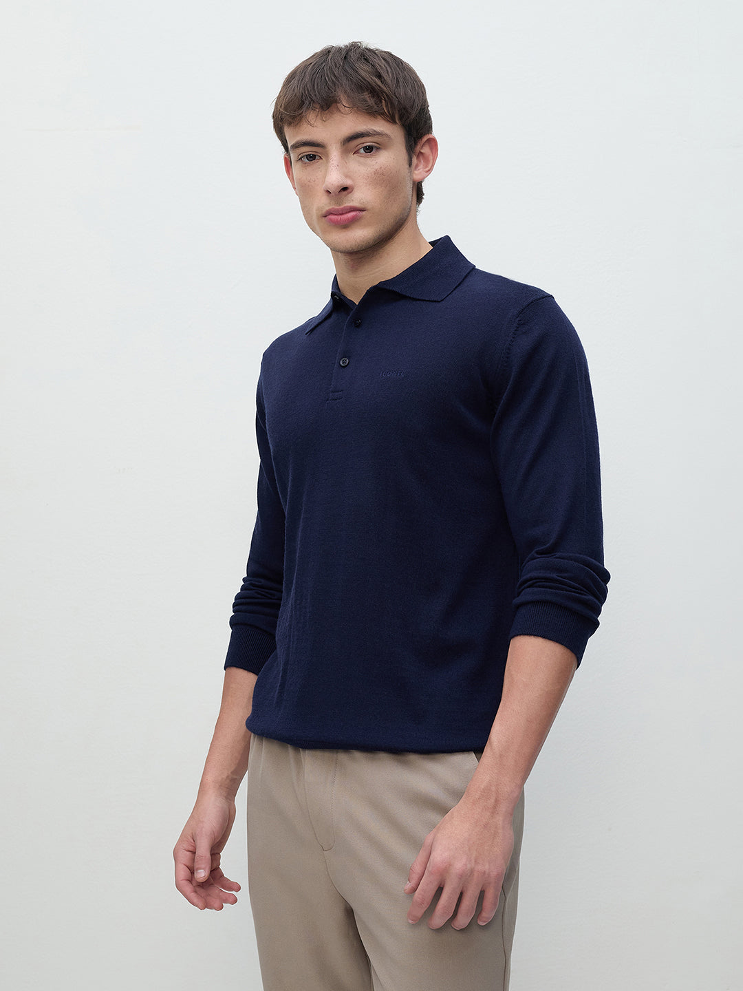 ICONIC Men Navy Blue Regular Fit Sweater