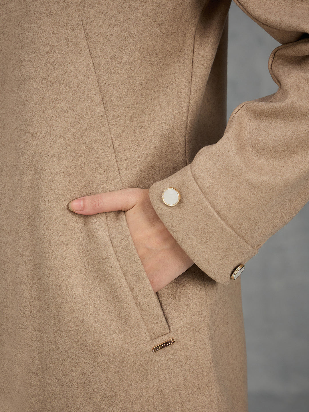 Iconic Women Brown Solid Collared Overcoat