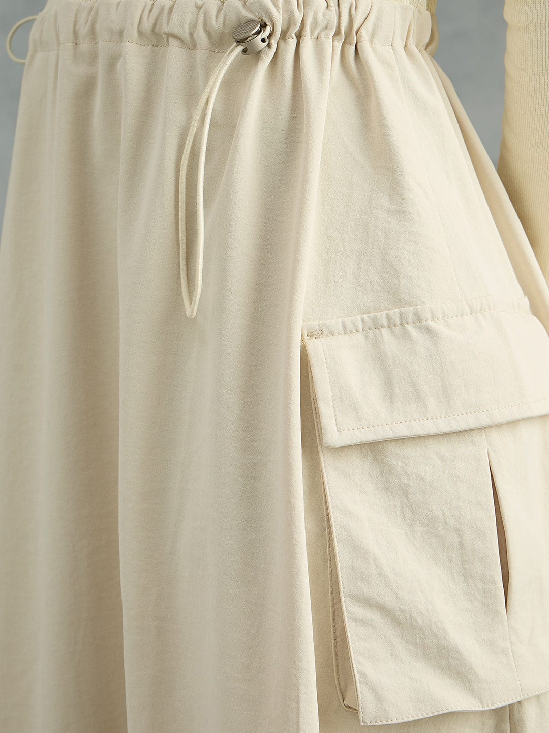 Iconic Women Beige Solid Pure Cotton Collared Dress