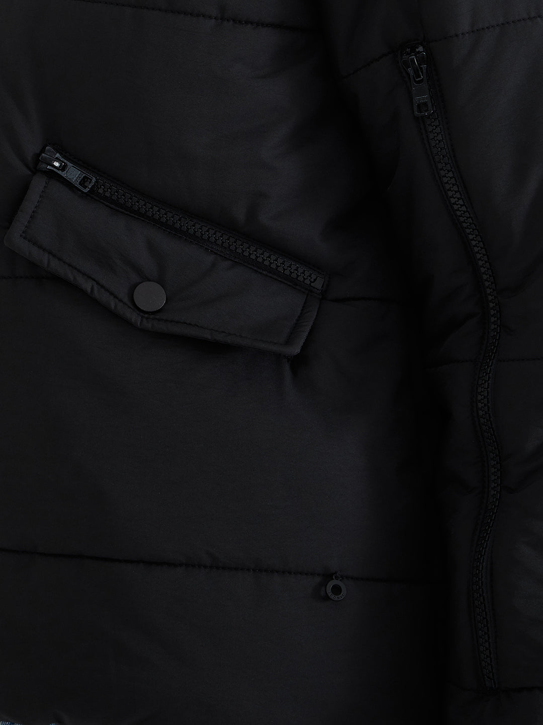 Iconic Women Black Solid High Neck Jacket