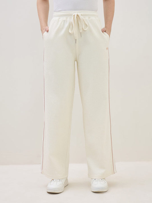 ICONIC Women Cream Straight Fit Sweatpant
