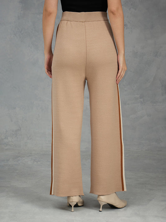 Iconic Women Beige Solid Straight Fit Sweat Pant