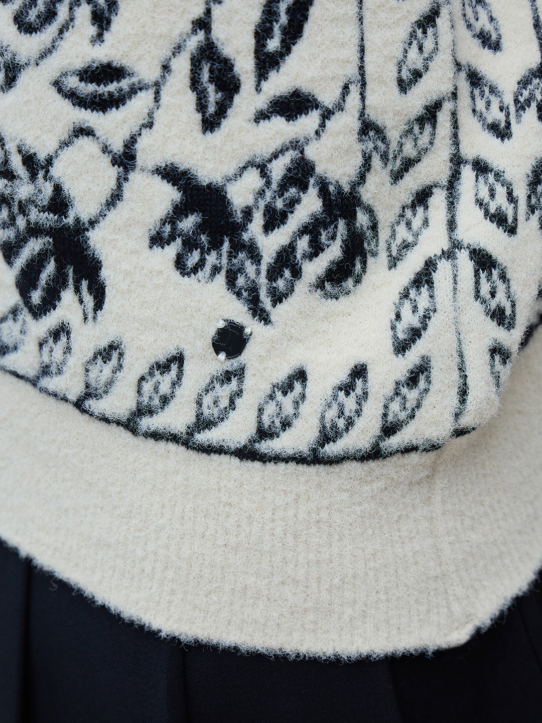 Iconic Women Off White Textured High Neck Sweater