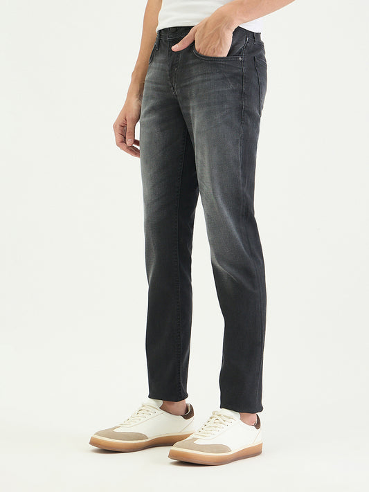 Antony Morato Men Tapered Fit Charcoal Black Solid Jeans