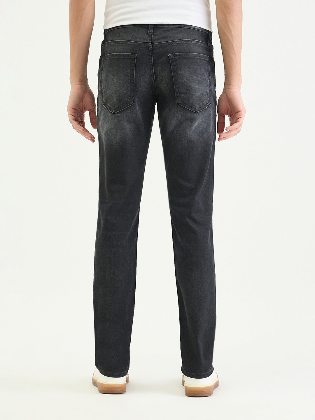 Antony Morato Men Tapered Fit Charcoal Black Solid Jeans