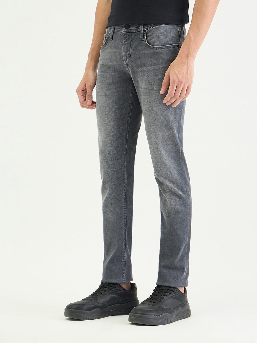 Antony Morato Men Tapered Fit Grey Solid Jeans