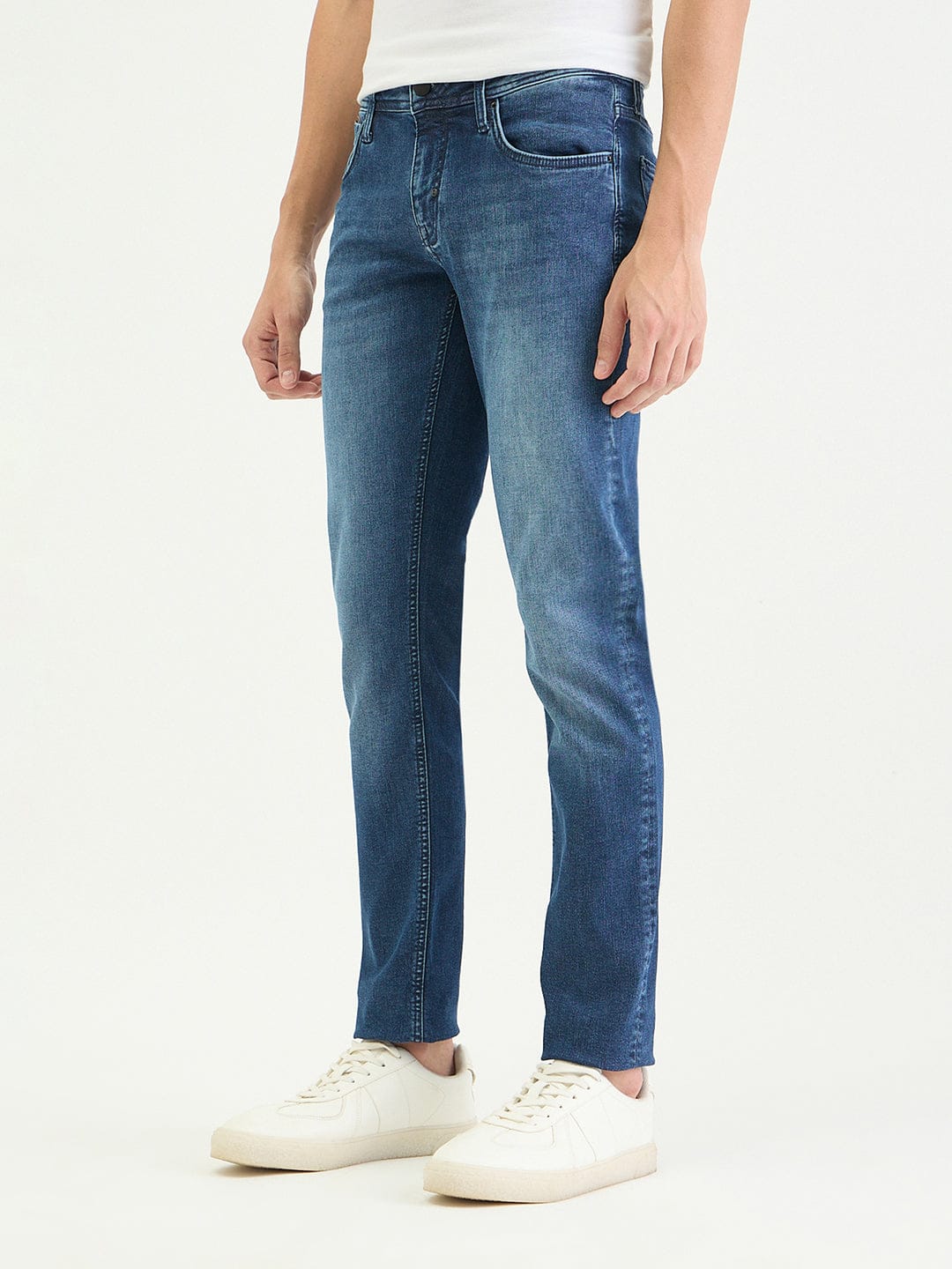 Antony Morato Men Tapered Fit Blue Solid Jeans