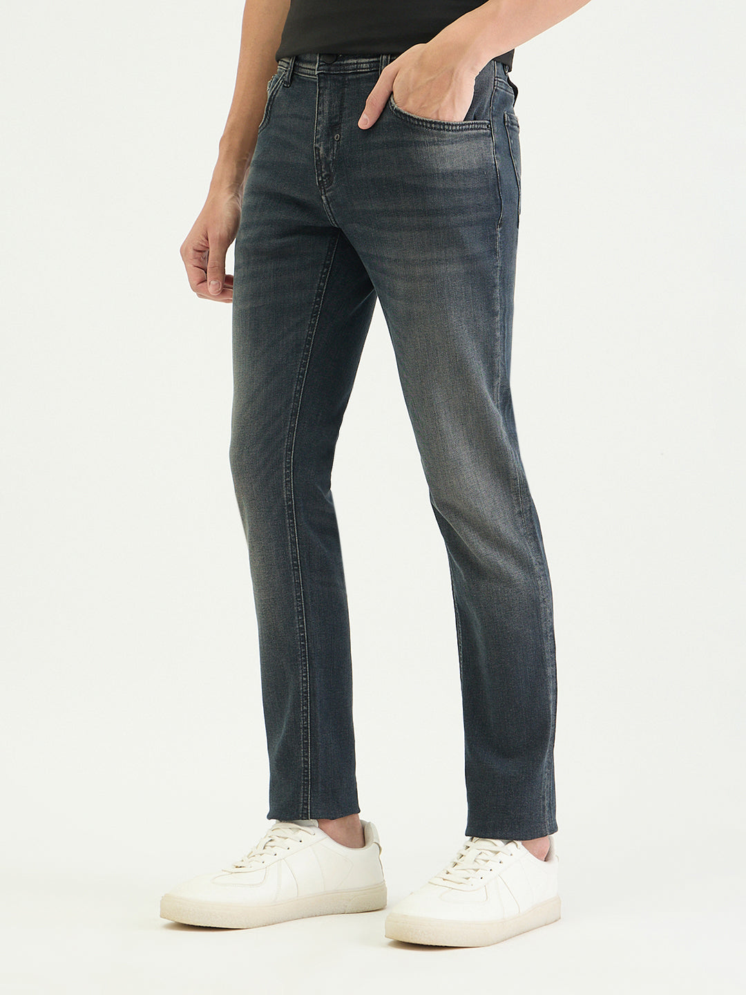 Antony Morato Men Super Skinny Fit Charcoal Grey Solid Jeans