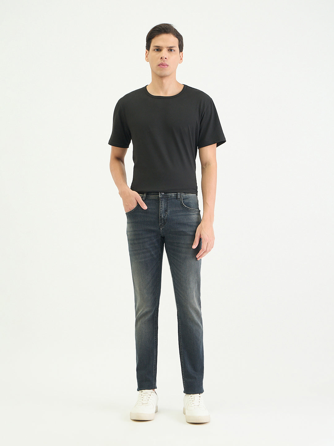 Antony Morato Men Super Skinny Fit Charcoal Grey Solid Jeans