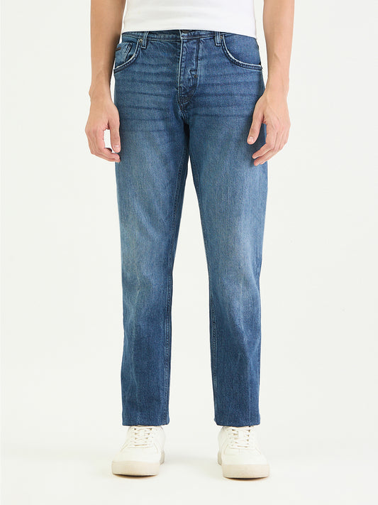 Antony Morato Men Slim Straight Fit Blue Solid Jeans