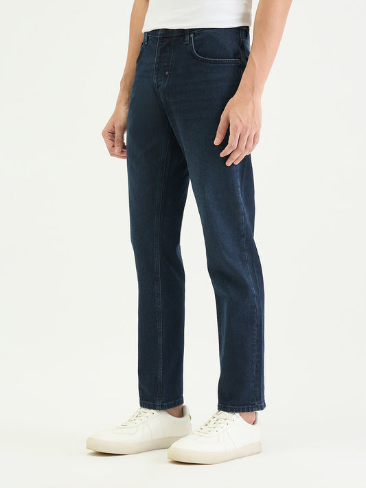 Antony Morato Men Slim Straight Fit Navy Blue Solid Jeans