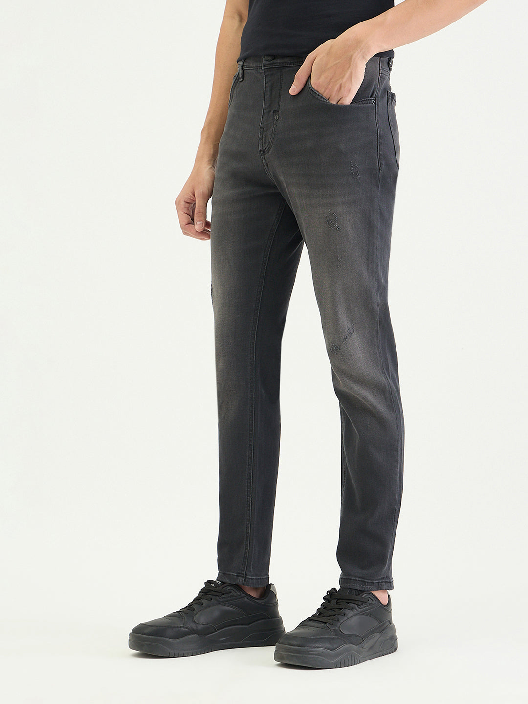Antony Morato Men Skinny Fit Charcoal Black Solid Jeans