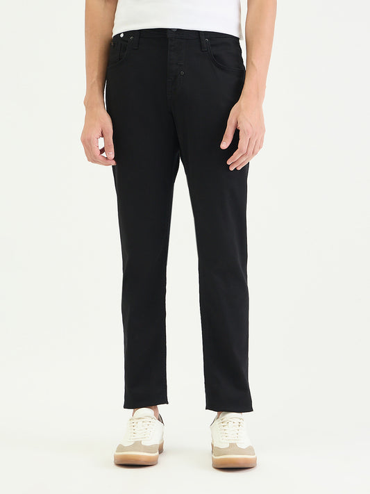 Antony Morato Men Tapered Fit Black Solid Jeans