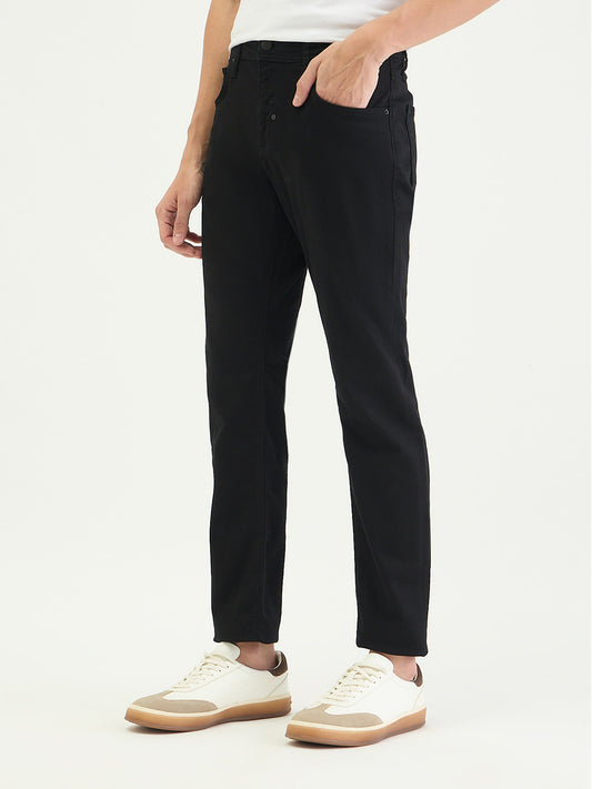 Antony Morato Men Tapered Fit Black Solid Jeans