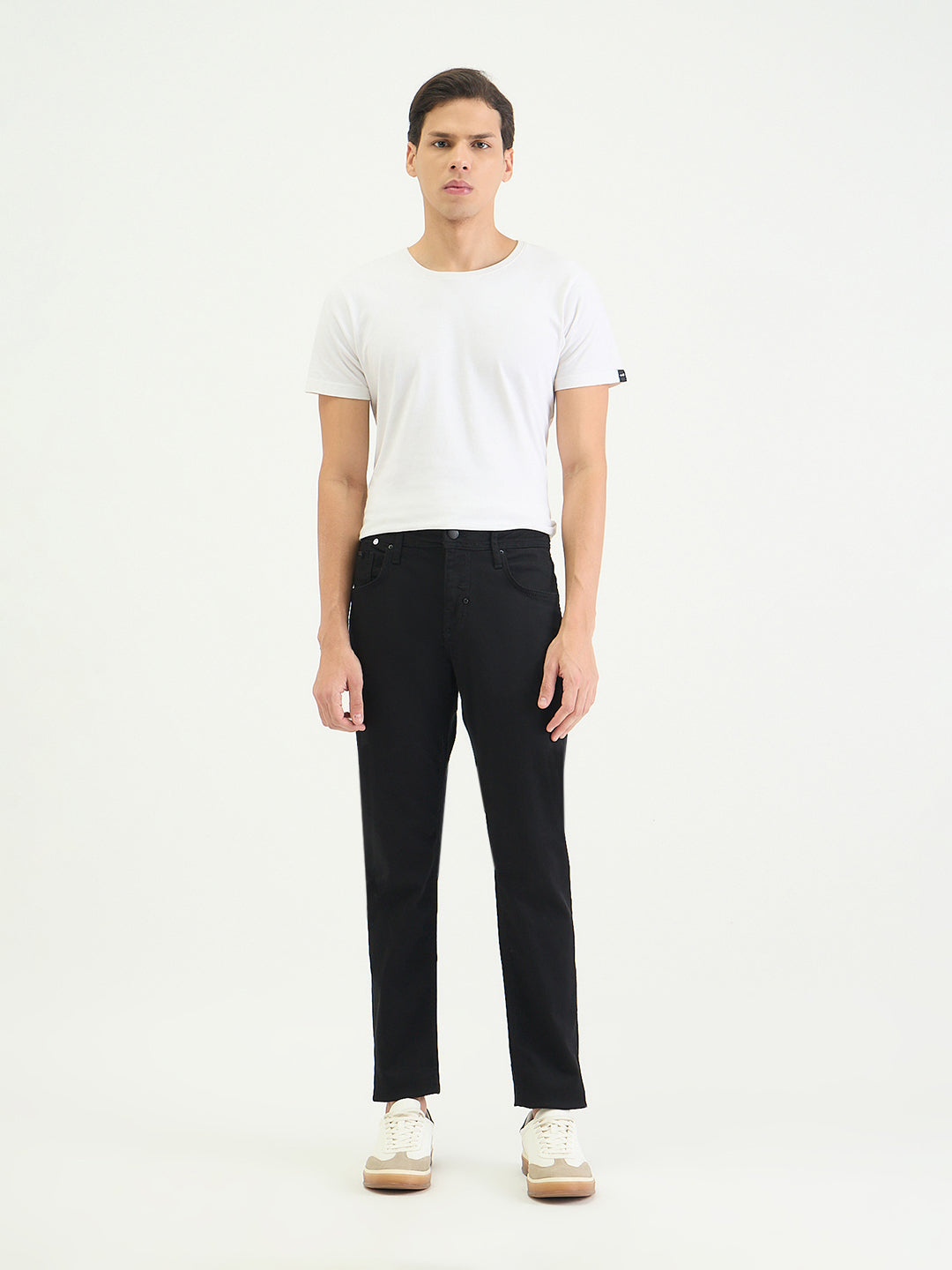 Antony Morato Men Tapered Fit Black Solid Jeans